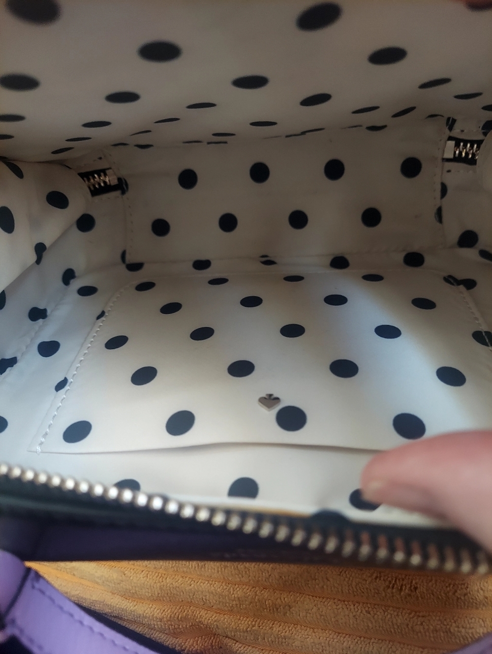Kate Spade Cabana Polka Dot Crossbody Bag in White and Lavender - Picture 13 of 16